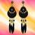 Fashion Gold Plated Unique Floral Design, Black Feather Tassel Chain Pair Of Fascinating Dangle Earrings For Women/Girls