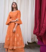 brown plain cotton kurti