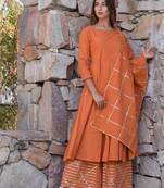 Ethnic Mukaish Work Kurta Plazzo And Dupatta