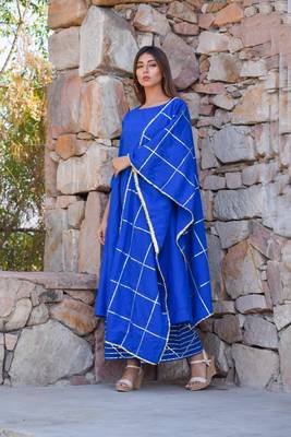 Ethnic Mukaish Work Kurta Plazzo And Dupatta 1