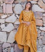 Ethnic Gota Work Kurta Plazzo And Dupatta