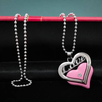 Valentine Day & Friendship Day Special For Couple With "Love" Letter Design Pendant With Chain 2