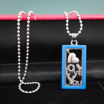 Valentine Day & Friendship Day Special For Couple With "Love" Letter Design Pendant With Chain 2