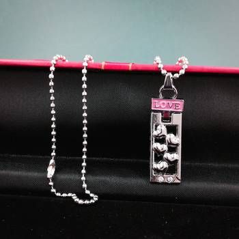 Valentine Day & Friendship Day Special For Couple With "Love" Letter Design Pendant With Chain 2