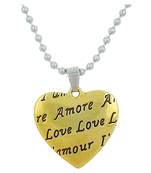 Valentine Day & Friendship Day Special For Couple With "I Love You" Letter Design Pendant With Chain