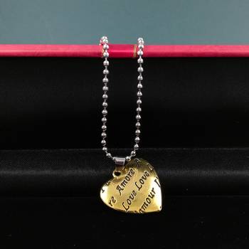 Valentine Day & Friendship Day Special For Couple With "I Love You" Letter Design Pendant With Chain 3