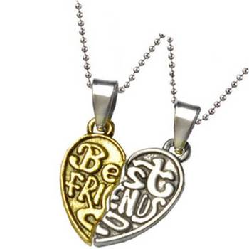 Valentine Day & Friendship Day Special For Best Friend With "Best Friend" Letter Design Leather Pendant With Chain 2
