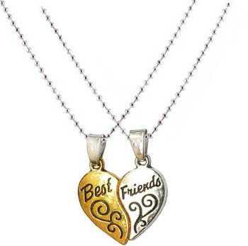 Valentine Day & Friendship Day Special For Best Friend With "Best Friend" Letter Design Leather Pendant With Chain 2