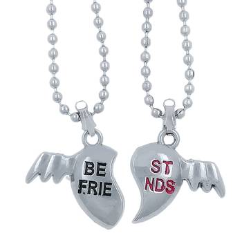 Valentine Day & Friendship Day Special For Best Friend With "Best Friend" Letter Design Leather Pendant With Chain 2