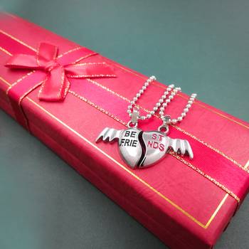 Valentine Day & Friendship Day Special For Best Friend With "Best Friend" Letter Design Leather Pendant With Chain 4