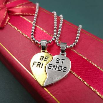 Valentine Day & Friendship Day Special For Best Friend With "Best Friend" Letter Design Leather Pendant With Chain 3