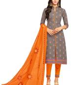 Grey Printed Cotton Salwar