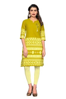 Green printed cotton cotton-kurtis 1