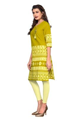 Green printed cotton cotton-kurtis 3