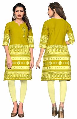 Green printed cotton cotton-kurtis 5