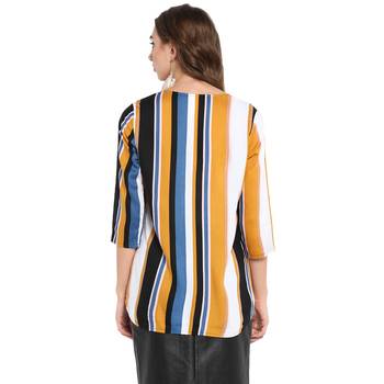 Mustard printed rayon cotton tops 2