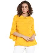 Yellow plain rayon cotton top
