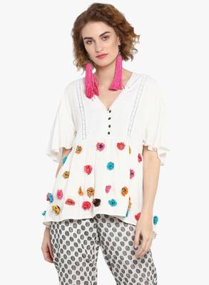 White embroidered cotton top 1