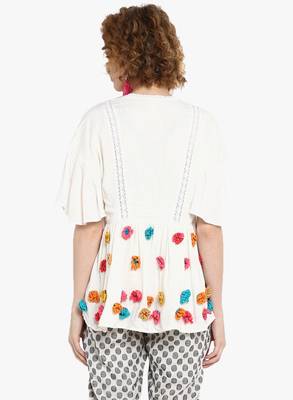 White embroidered cotton top 2