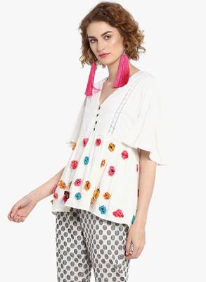 White embroidered cotton top 3