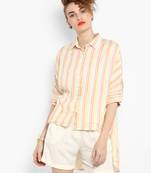 White printed rayon cotton top