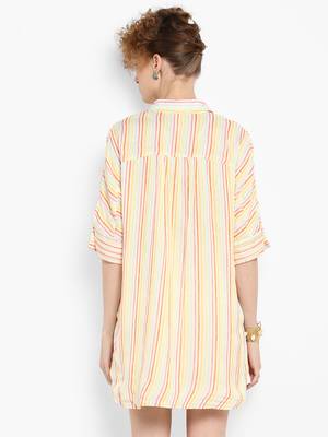 White printed rayon cotton top 2