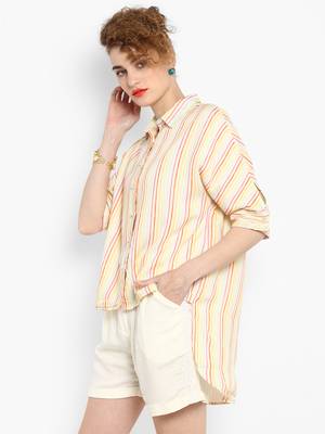 White printed rayon cotton top 3