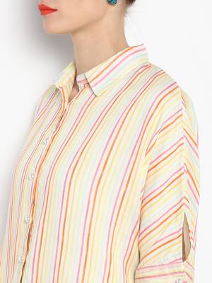 White printed rayon cotton top 4