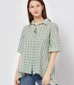 Green printed cotton top