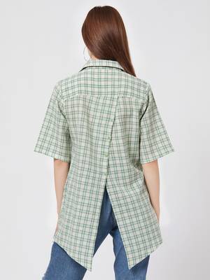 Green printed cotton top 2