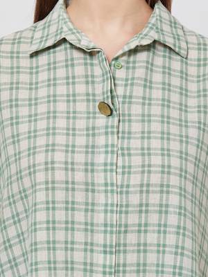 Green printed cotton top 4