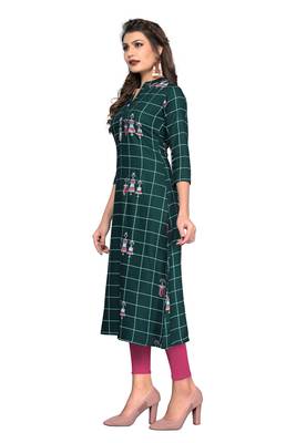 Green printed rayon ethnic-kurtis 3