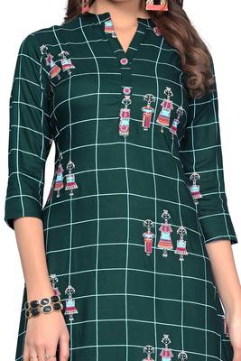 Green printed rayon ethnic-kurtis 4
