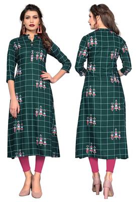 Green printed rayon ethnic-kurtis 5