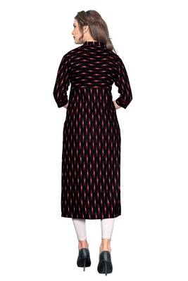 Black printed rayon ethnic kurtis 2