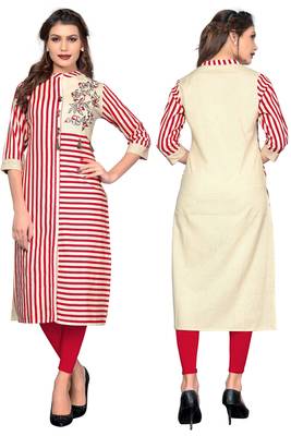 Red printed cotton kurtis 5