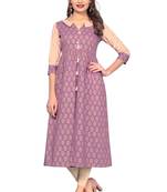 Light-purple printed cotton kurtis
