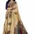 Gold printed art silk saree with blouse
