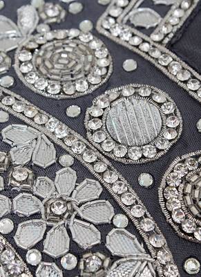 Black Embroidered Crystal Embellished Arabian Traditional Chiffon Kaftan / Gown 3