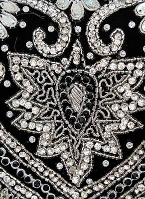 Black Crystal Embellished Traditional Islamic Chiffon Kaftan Abaya Caftan 3
