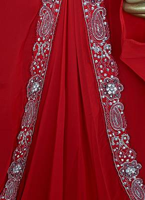 Red Crystal Embellished Traditional Kaftan Gown Farasha 4