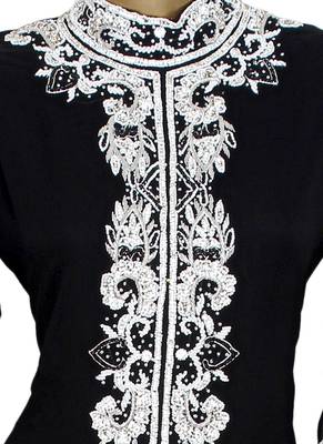 Black Arabian Moroccan Traditional Chiffon Kaftan Gown Abaya Caftan 2