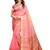 Peach woven cotton silk saree with blouse
