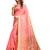 Peach woven cotton silk saree with blouse