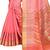 Peach woven cotton silk saree with blouse