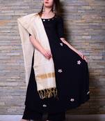 Black Embroidered Rayon Kurta And Pant Set