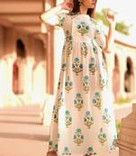 White Printed Cotton Kurtis