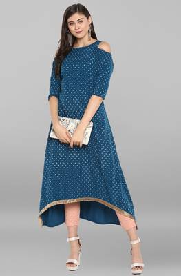 Janasya Multicolor printed crepe kurtas-and-kurtis 1
