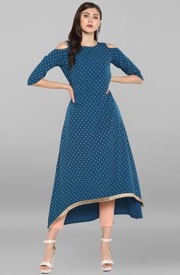 Janasya Multicolor printed crepe kurtas-and-kurtis 2