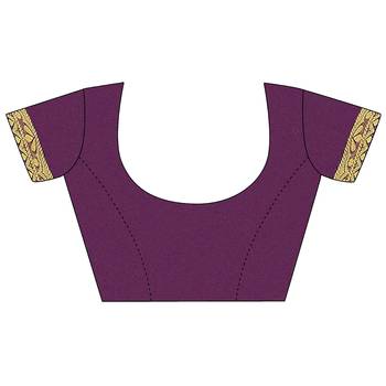 Purple woven chanderi silk saree with blouse 5